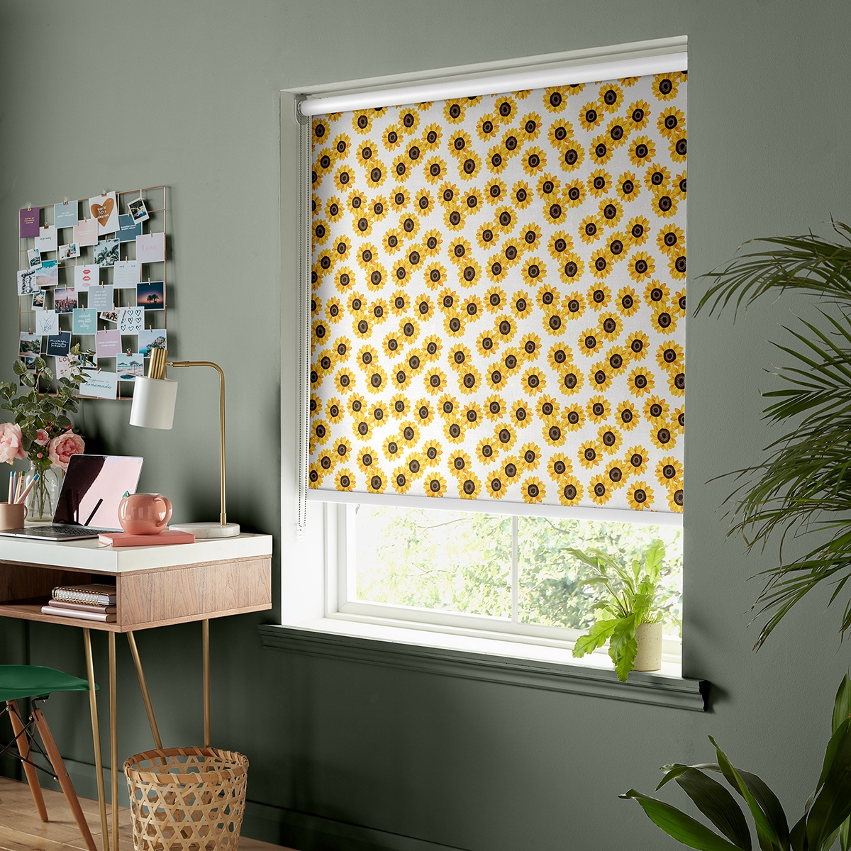 Product photograph of Skinny Dip Summer Sunflower Yellow Roller Blind from Choice Furniture Superstore.